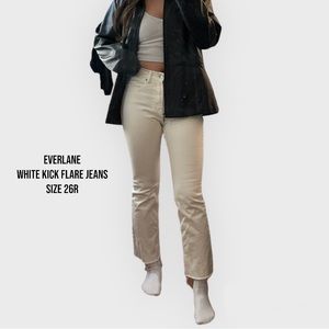 Everlane kick back flare white jeans